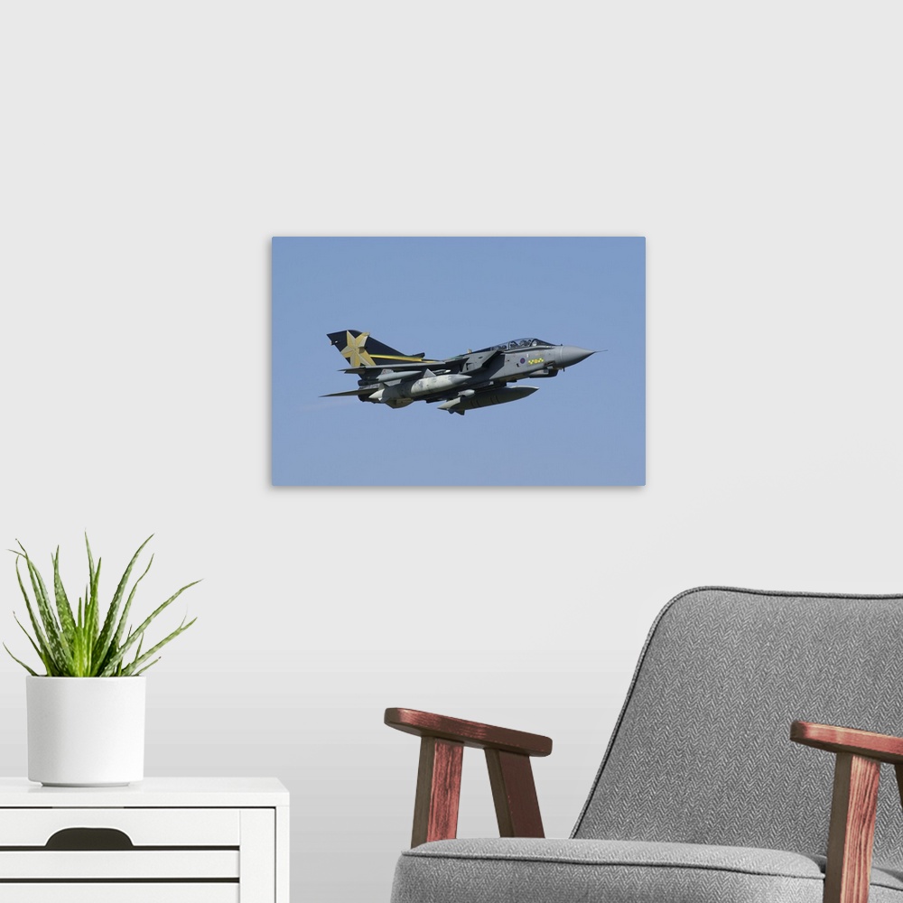 A modern room featuring A Panavia Tornado GR4 of the Royal Air Force.
