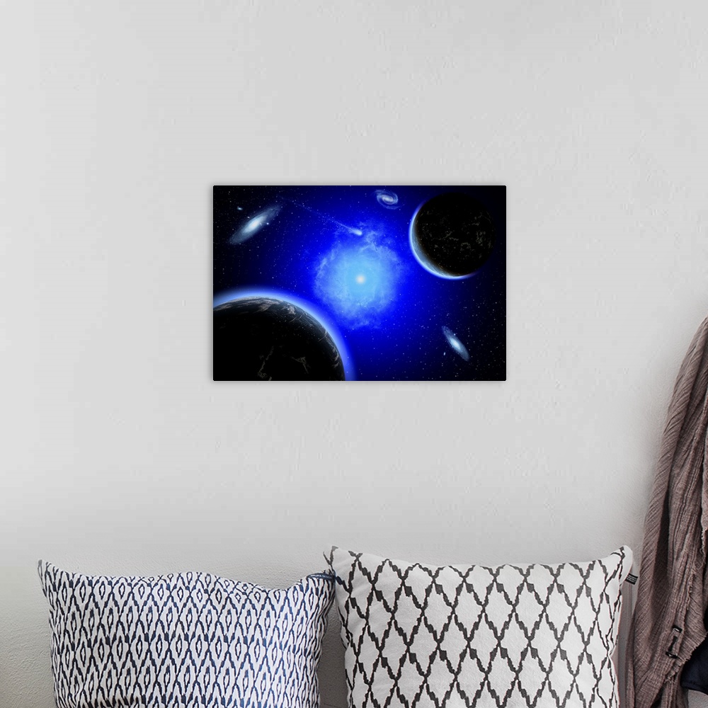 A bohemian room featuring A young star system located in our Milky Way Galaxy.