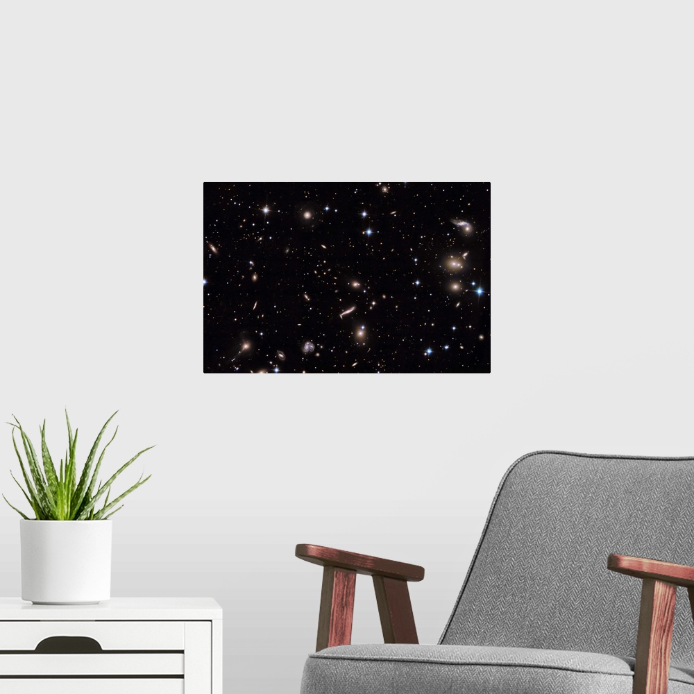 A modern room featuring Abell 2151 Galaxy cluster