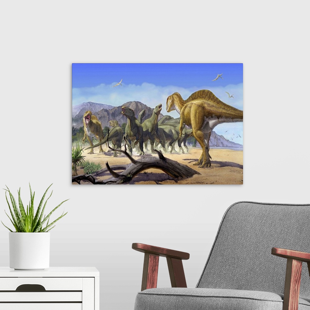 A modern room featuring Prehistoric