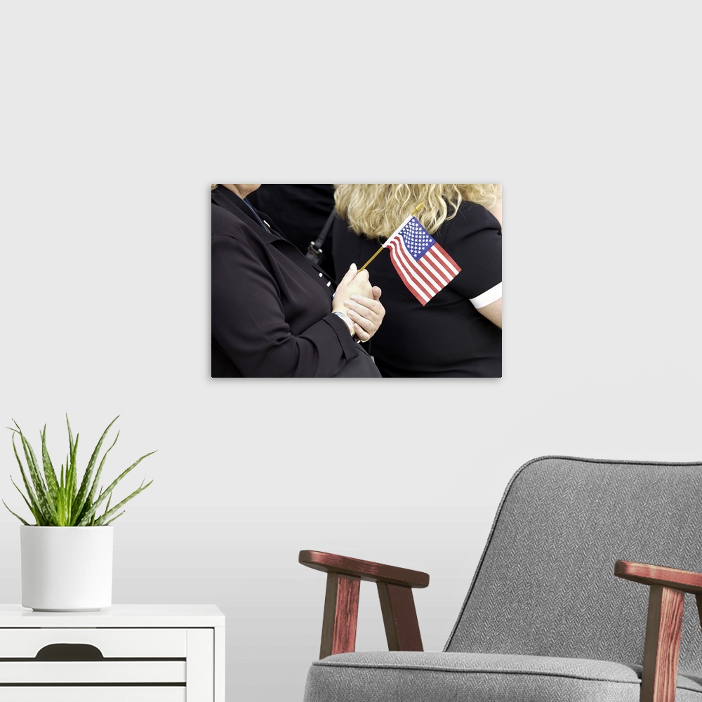A modern room featuring Americans celebrate Flag Day.