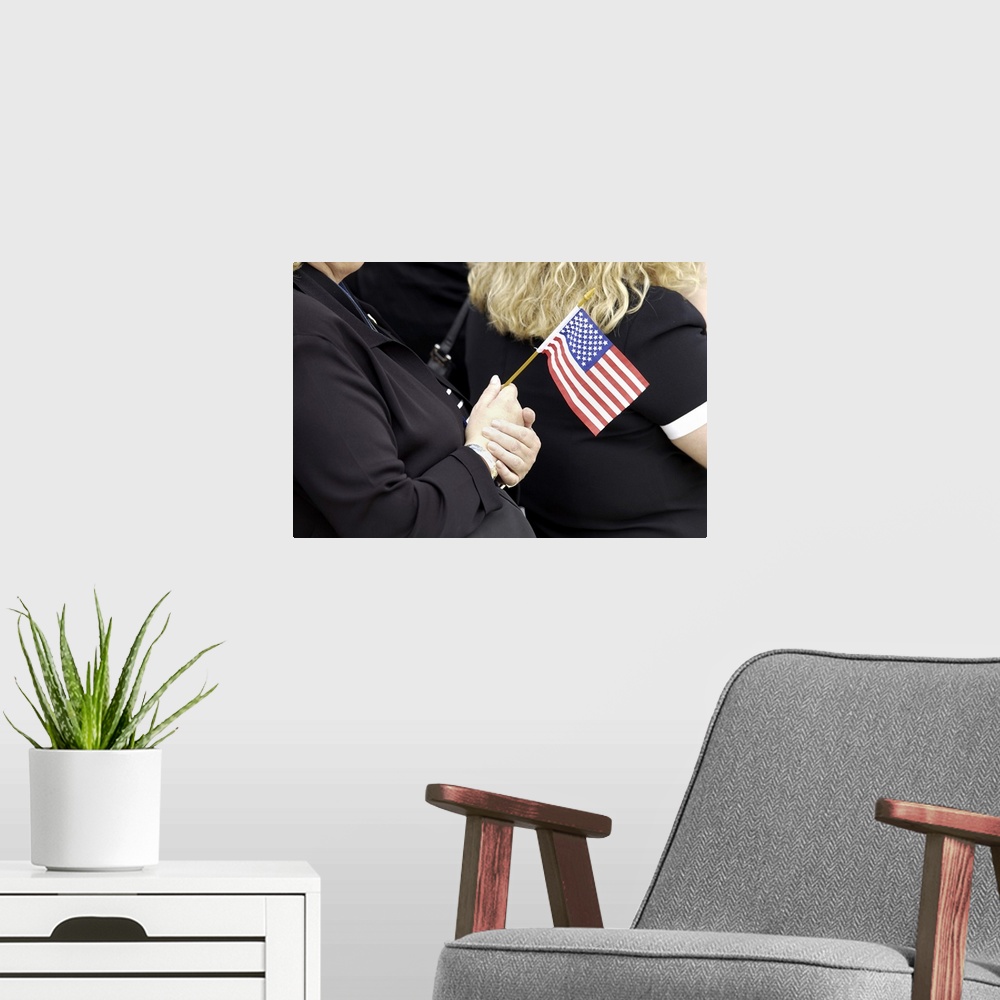 A modern room featuring Americans celebrate Flag Day.