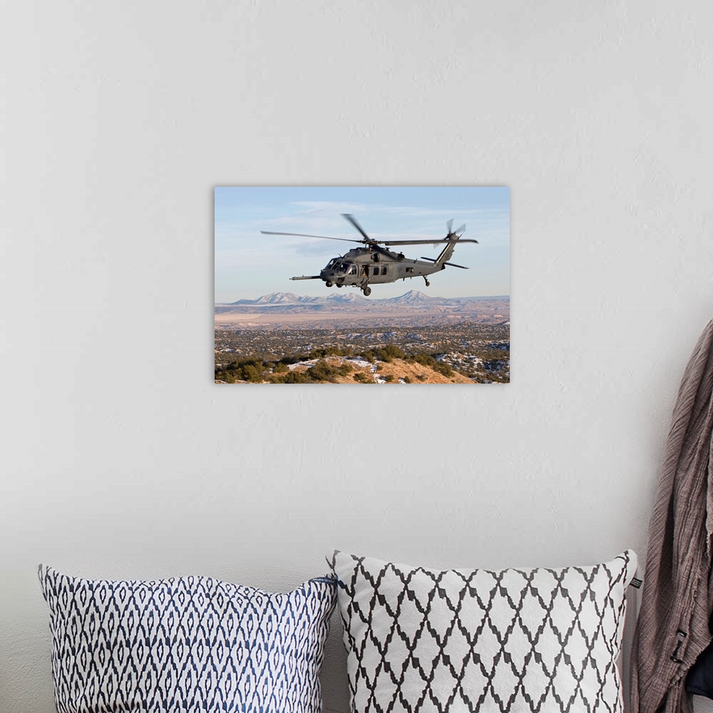 A bohemian room featuring An HH-60G Pave Hawk from the 512th RQS flies a low level route during a training mission out of K...