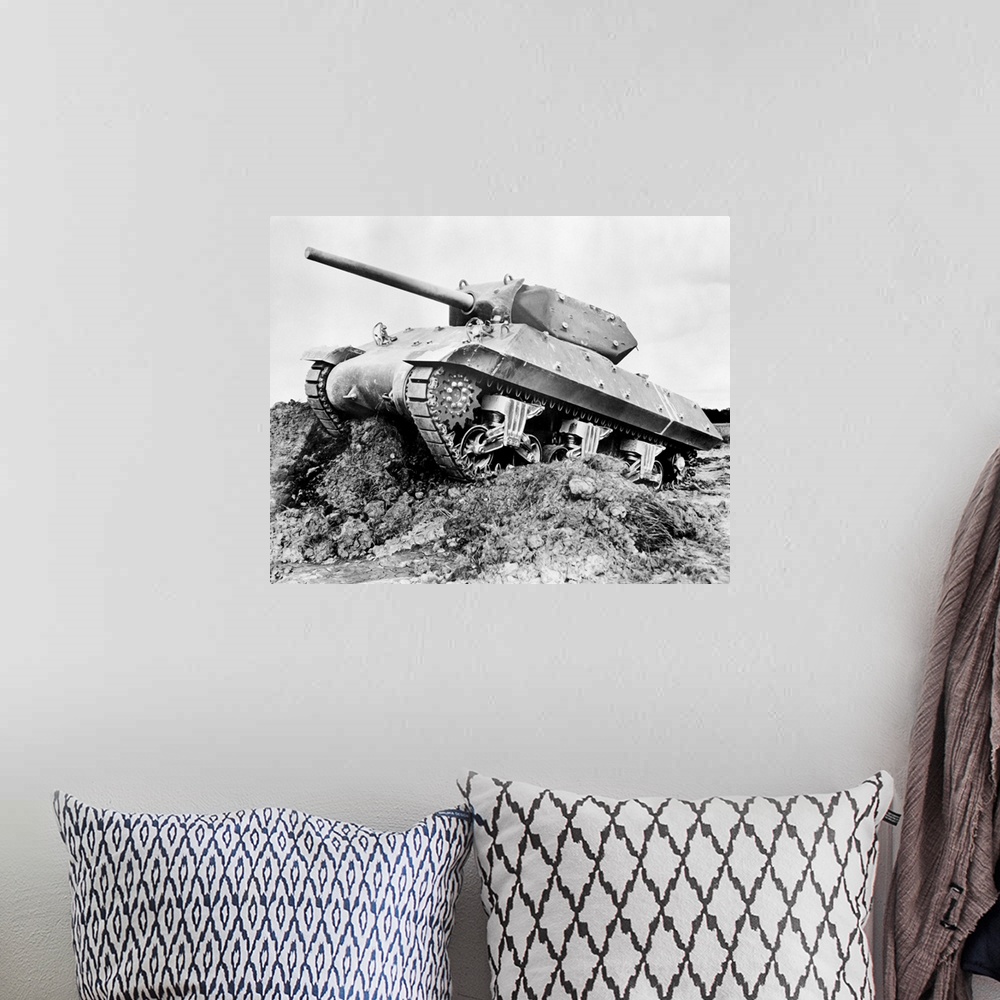 A bohemian room featuring An M-10 tank destroyer, one of the most effective forms of arsenal used by the U.S. Army for land...