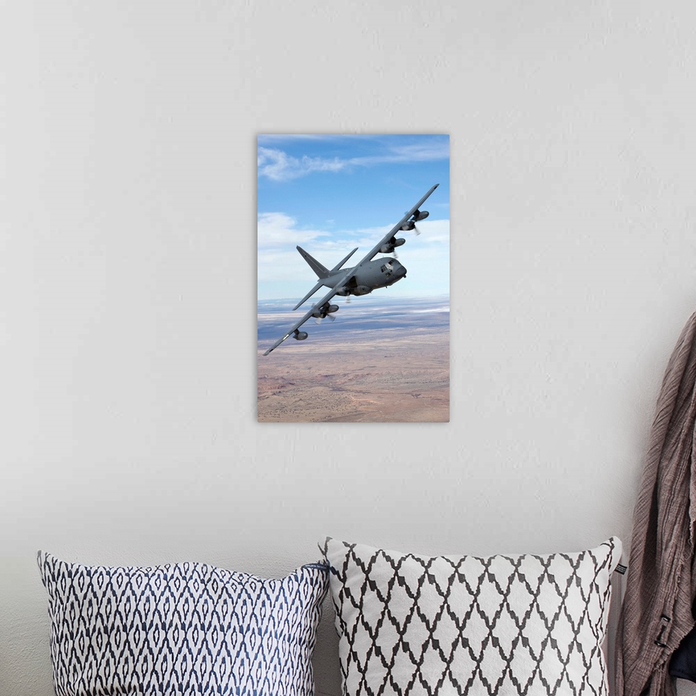 A bohemian room featuring An MC-130 from the 550th Special Operations Squadron manuevers during a training mission out of K...