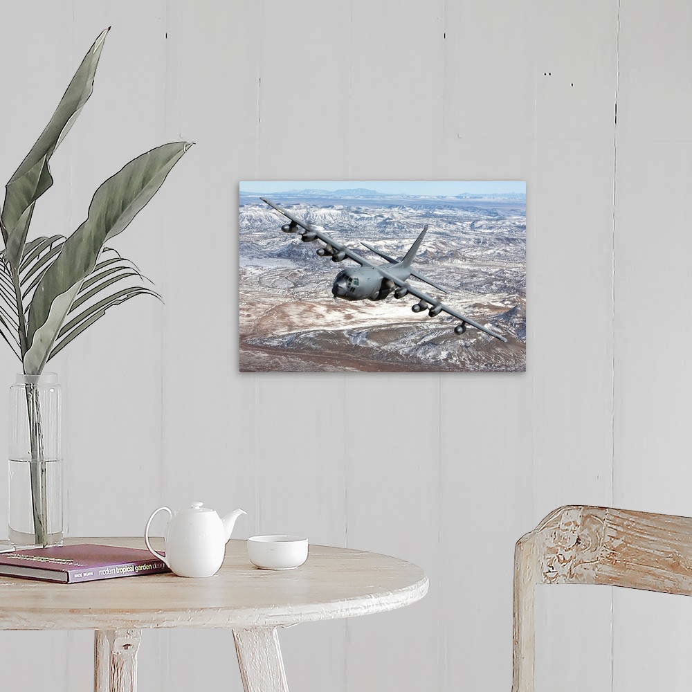 A farmhouse room featuring An MC-130 from the 550th Special Operations Squadron manuevers during a training mission out of K...