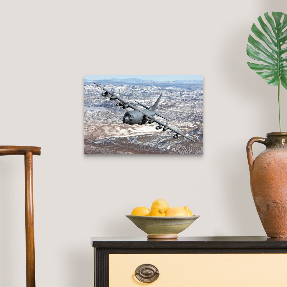 A traditional room featuring An MC-130 from the 550th Special Operations Squadron manuevers during a training mission out of K...