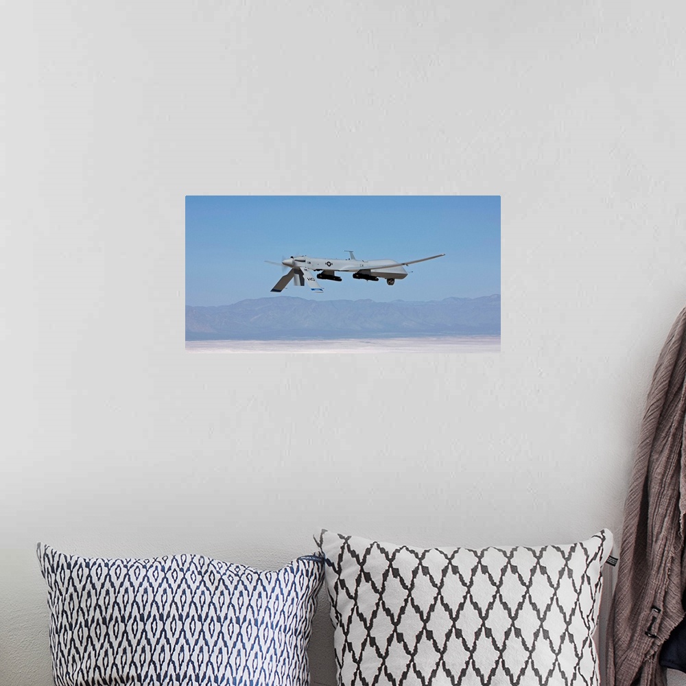 A bohemian room featuring An MQ-1 Predator flies a training mission over the White Sands National Monument in Southern New ...