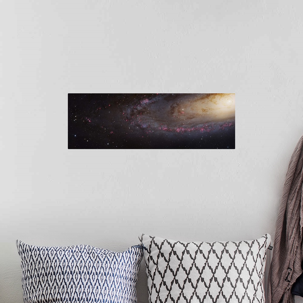 A bohemian room featuring M31 Andromeda Galaxy Mosaic. This mosaic covers 1/3 of the star forming disk of the Andromeda Gal...