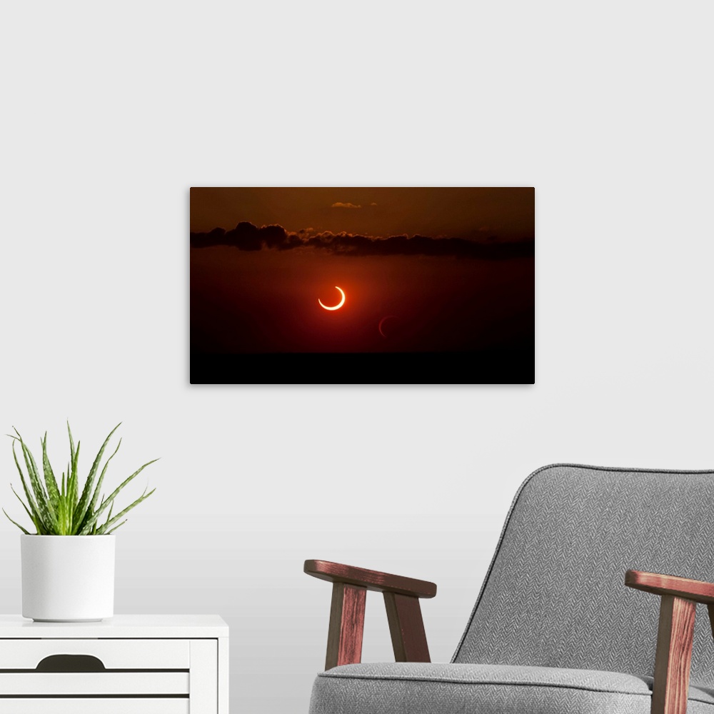 A modern room featuring Annular solar eclipse of 2012.