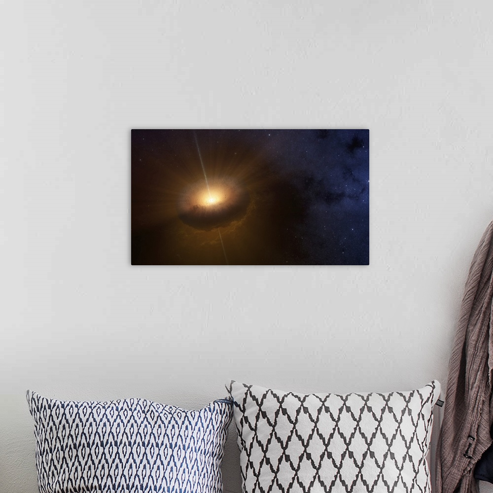 A bohemian room featuring Artist concept of celestial object CX330.
