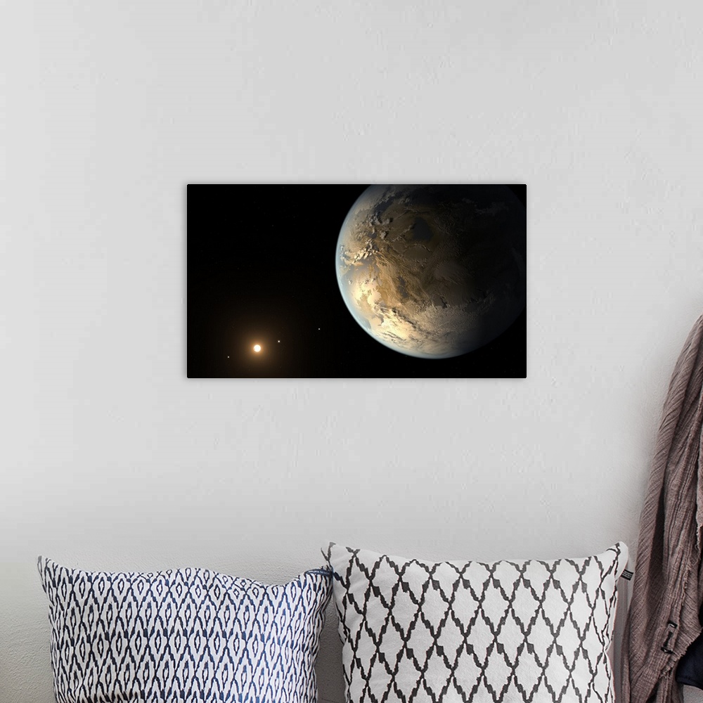 A bohemian room featuring The artist's concept depicts Kepler-186f, the first validated Earth-size planet to orbit a distan...