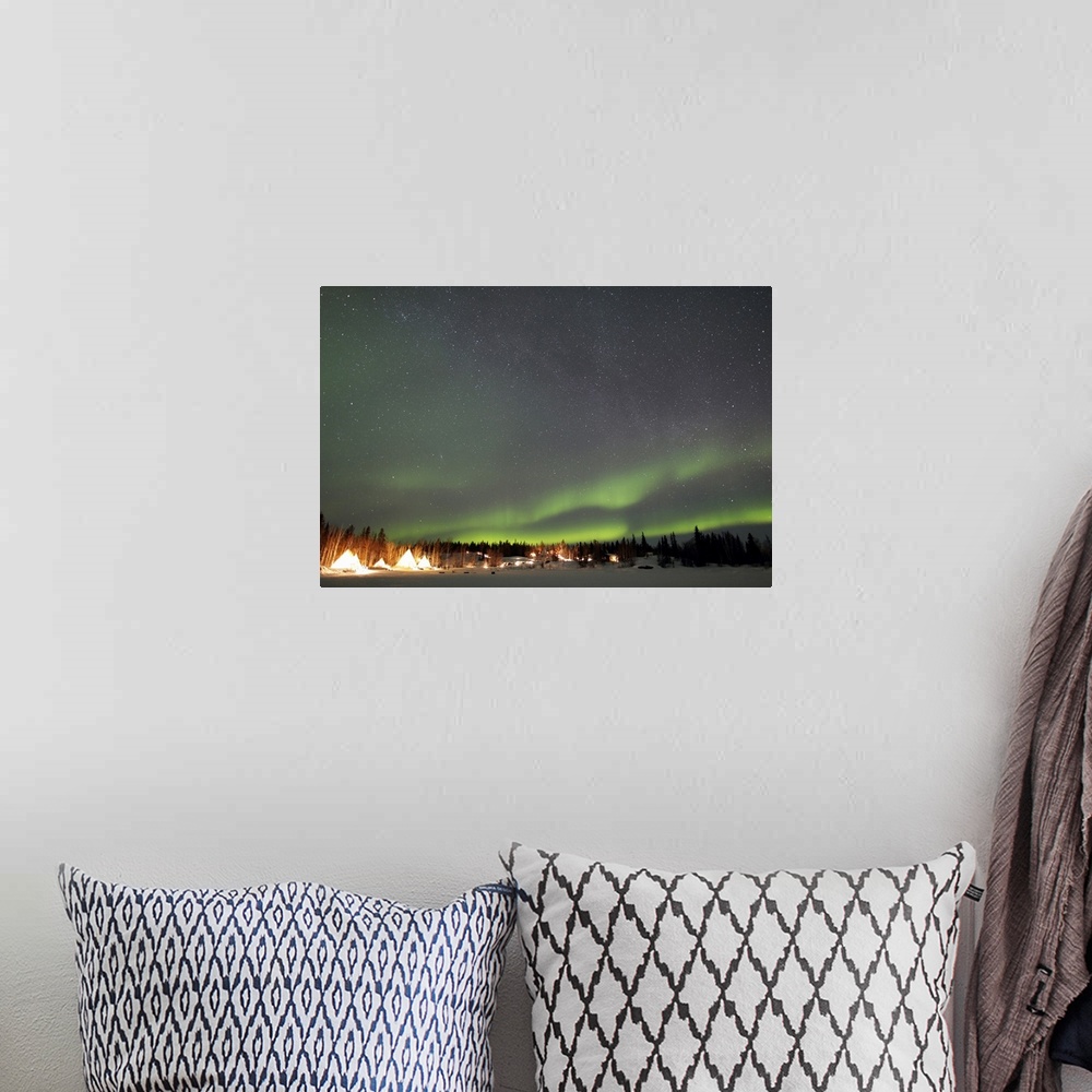 A bohemian room featuring Aurora and Milky Way Aurora Village Yellowknife Northwest Territories Canada
