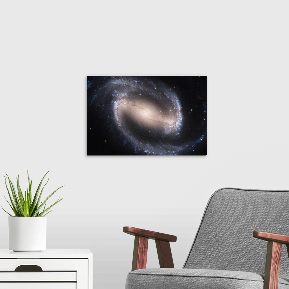 A modern room featuring Barred Spiral Galaxy NGC 1300