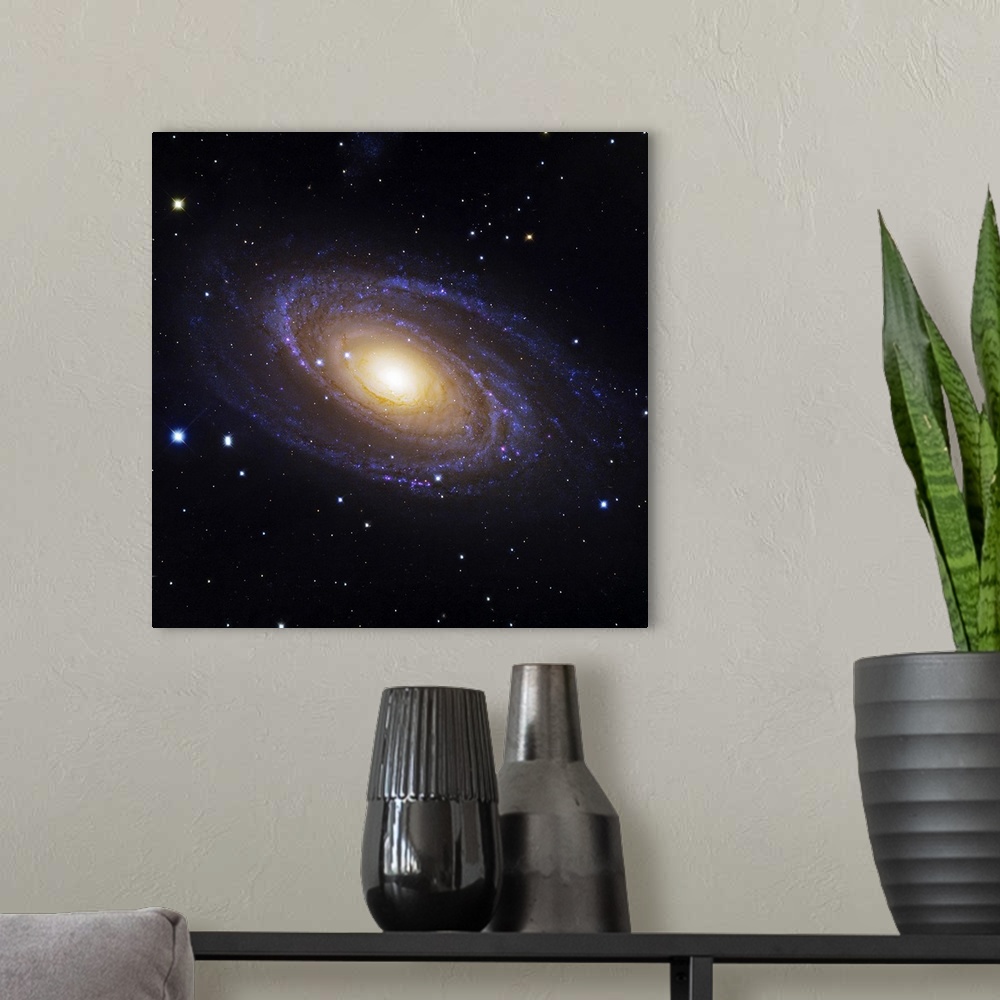 A modern room featuring Bodes Galaxy a spiral galaxy located in Ursa Major