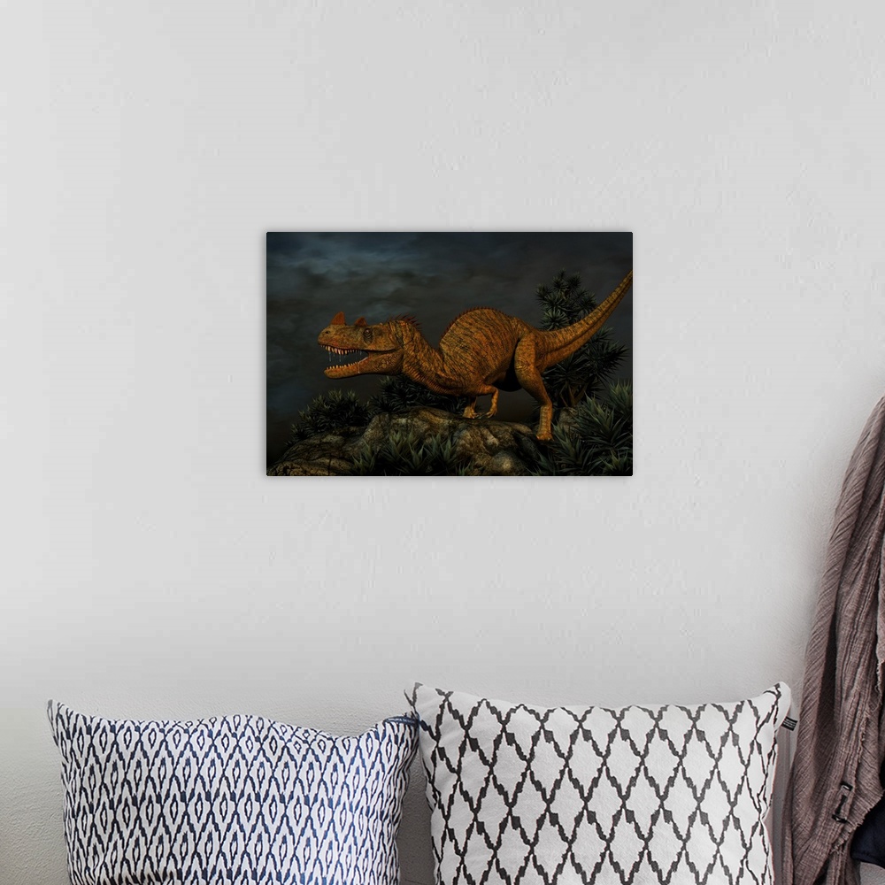 A bohemian room featuring Ceratosaurus was a large predatory dinosaur from the Late Jurassic Period.