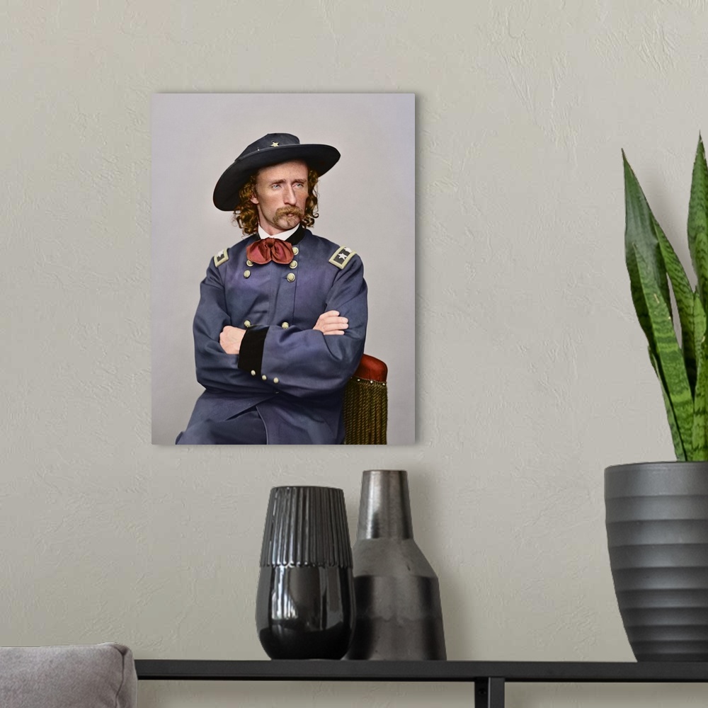 A modern room featuring Civil War portrait of Major General George Armstrong Custer.