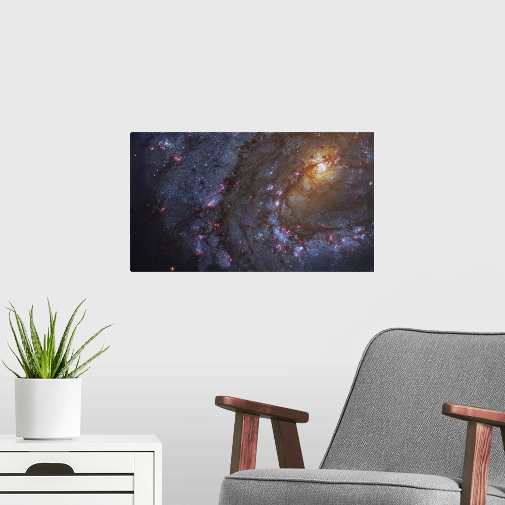 A modern room featuring The Southern Pinwheel Galaxy, or Messier 83, in the constellation Hydra. M83 is a nearby face-on ...