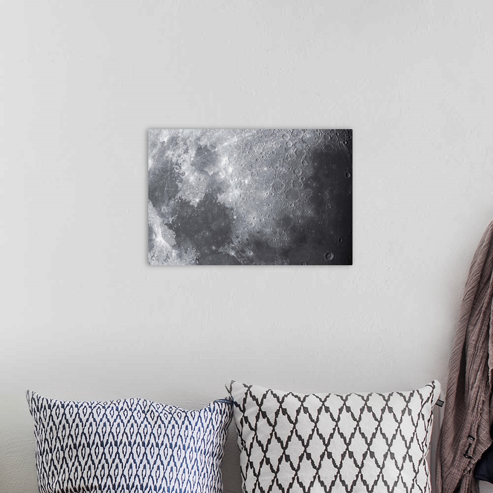 A bohemian room featuring Close up view of the Moon