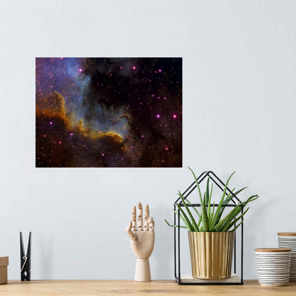 A bohemian room featuring Closeup view of North America nebula