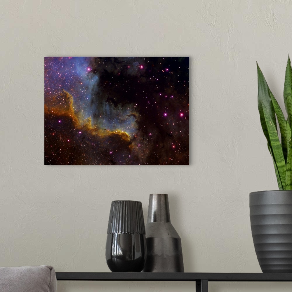 A modern room featuring Closeup view of North America nebula