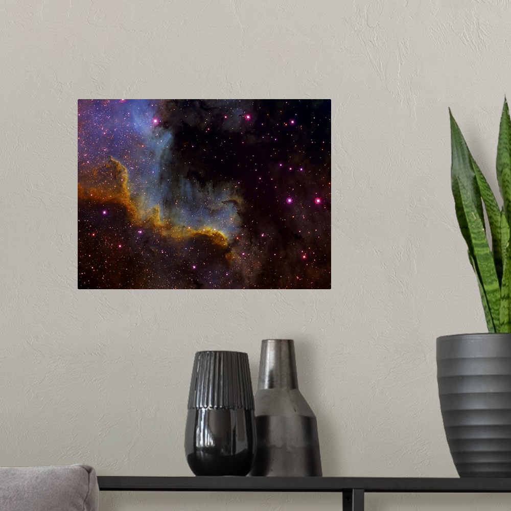 A modern room featuring Closeup view of North America nebula