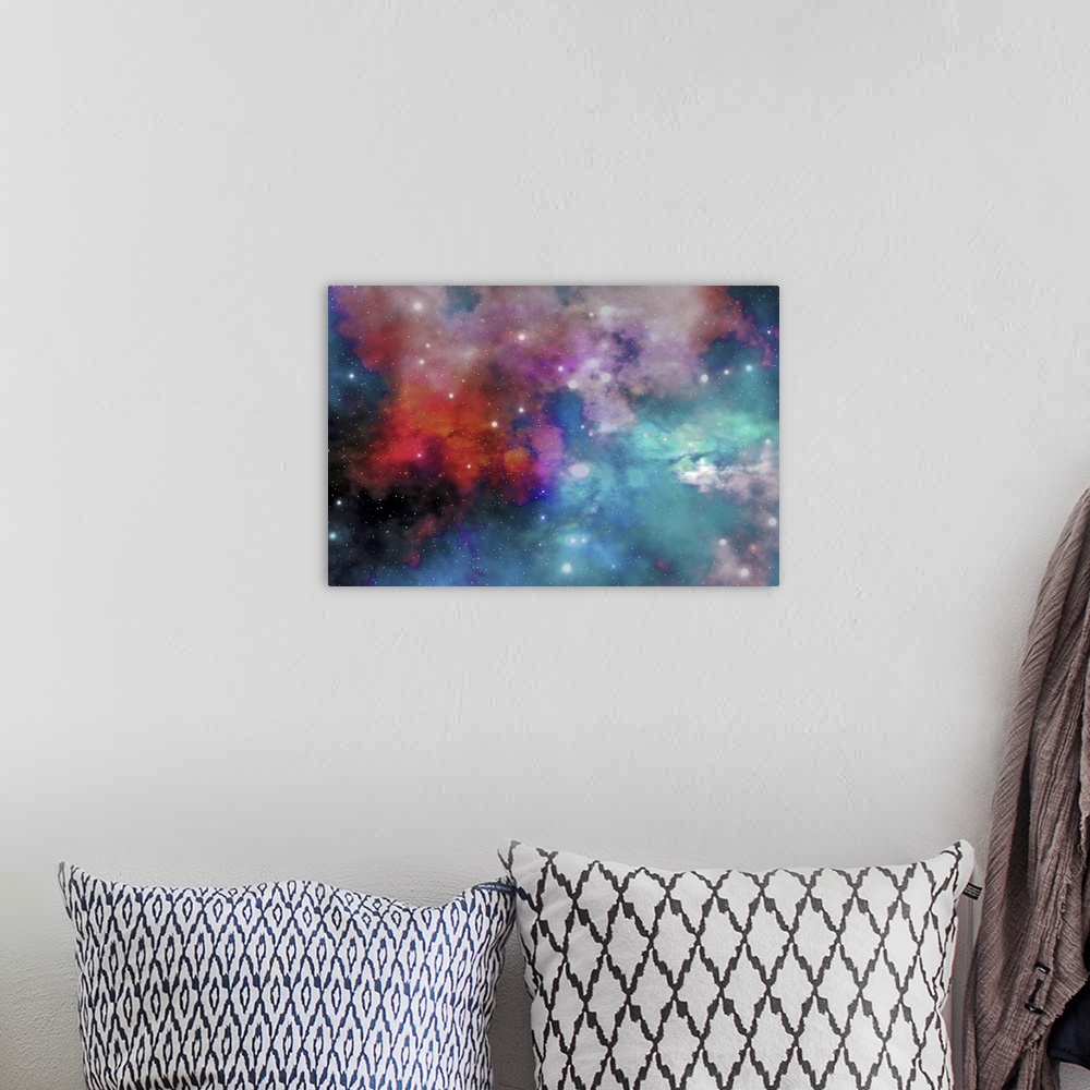 A bohemian room featuring Cloud and star remnants after a supernova explosion.