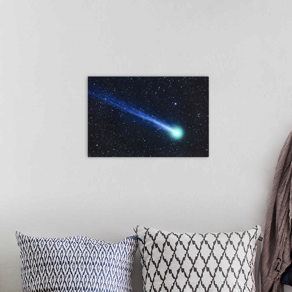 A bohemian room featuring January 19, 2015 - A telescopic close-up of Comet Lovejoy (C/2014 Q2).