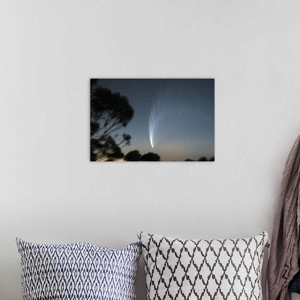 A bohemian room featuring Comet McNaught P1 in the sky over Victoria, Australia.
