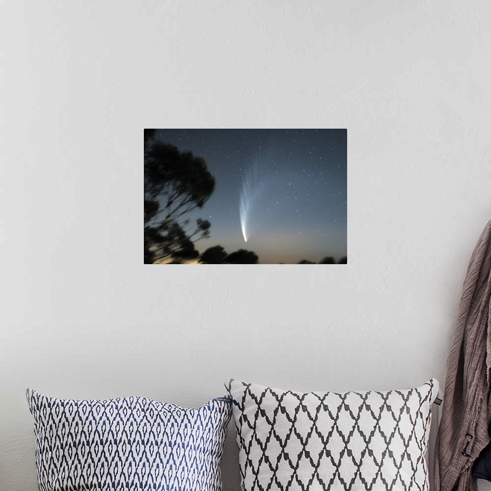 A bohemian room featuring Comet McNaught P1 in the sky over Victoria, Australia.