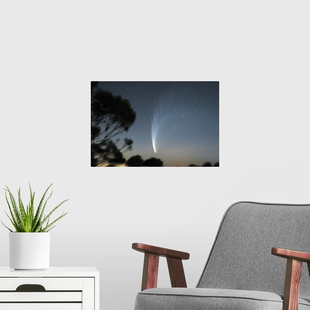 A modern room featuring Comet McNaught P1 in the sky over Victoria, Australia.