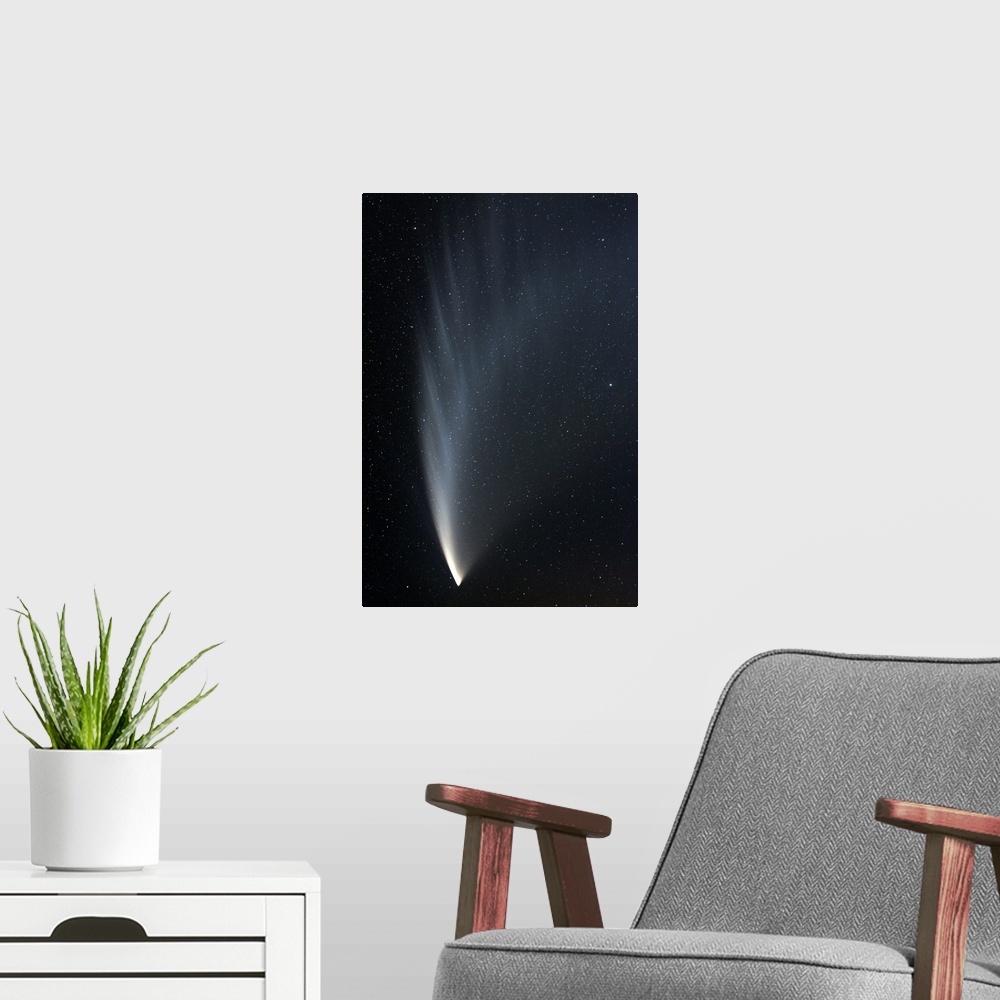 A modern room featuring Comet McNaught P1