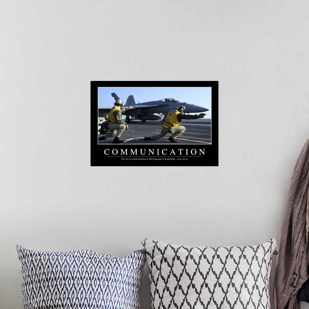 A bohemian room featuring Communication: Inspirational Quote and Motivational Poster
