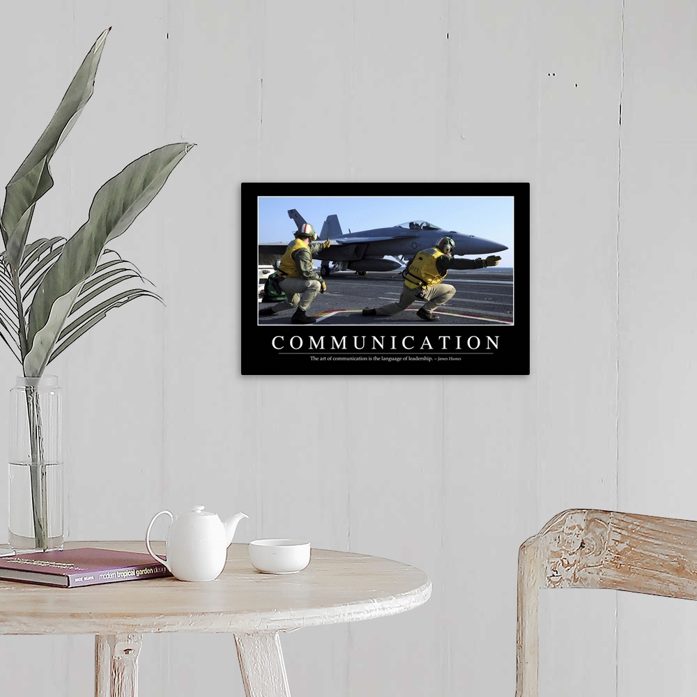A farmhouse room featuring Communication: Inspirational Quote and Motivational Poster