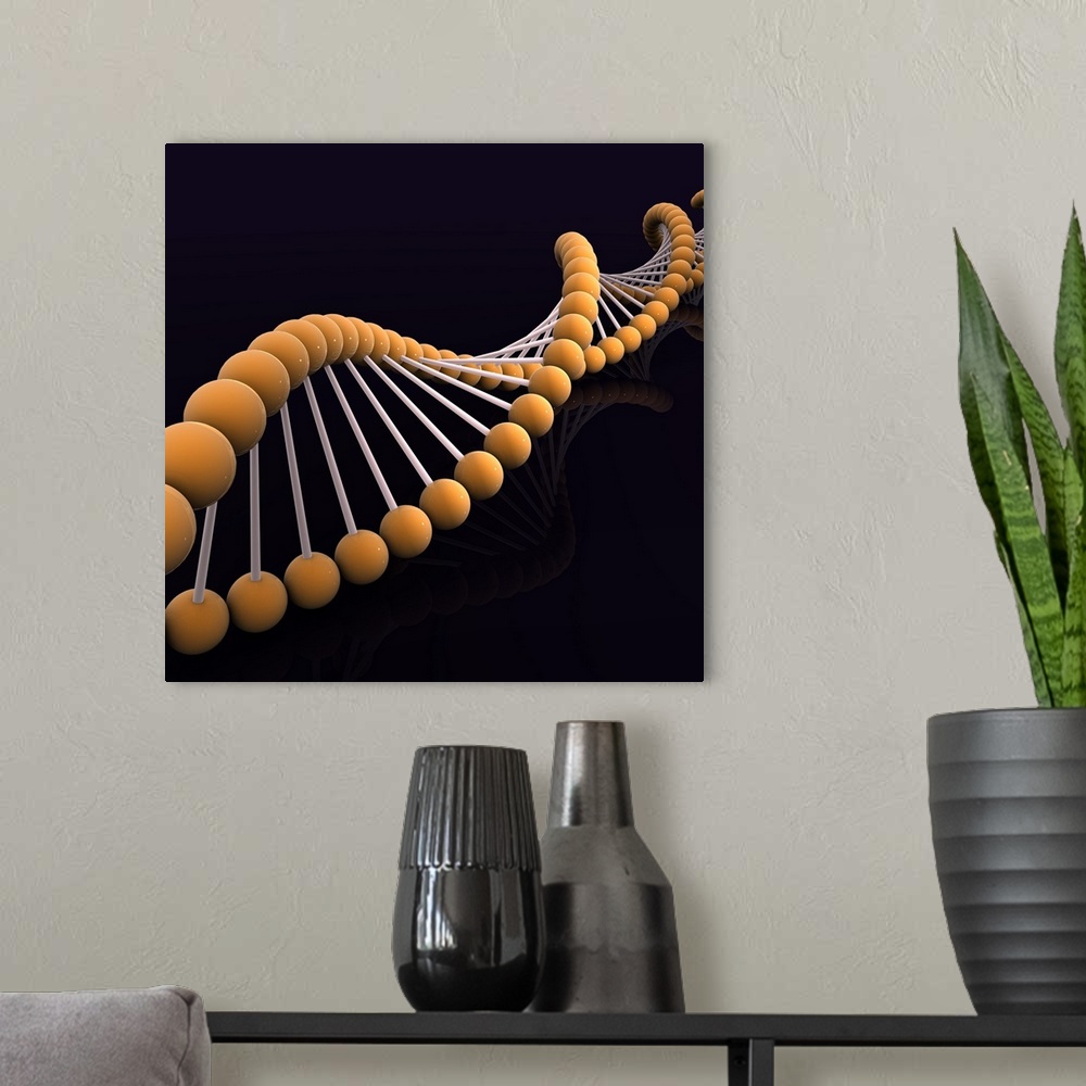 A modern room featuring Conceptual image of DNA.