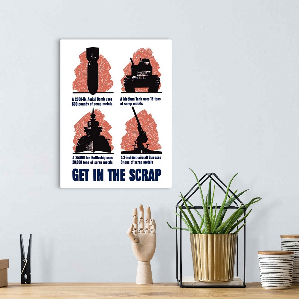 A bohemian room featuring Digitally restored vector war propaganda poster. This vintage World War Two poster features a bom...