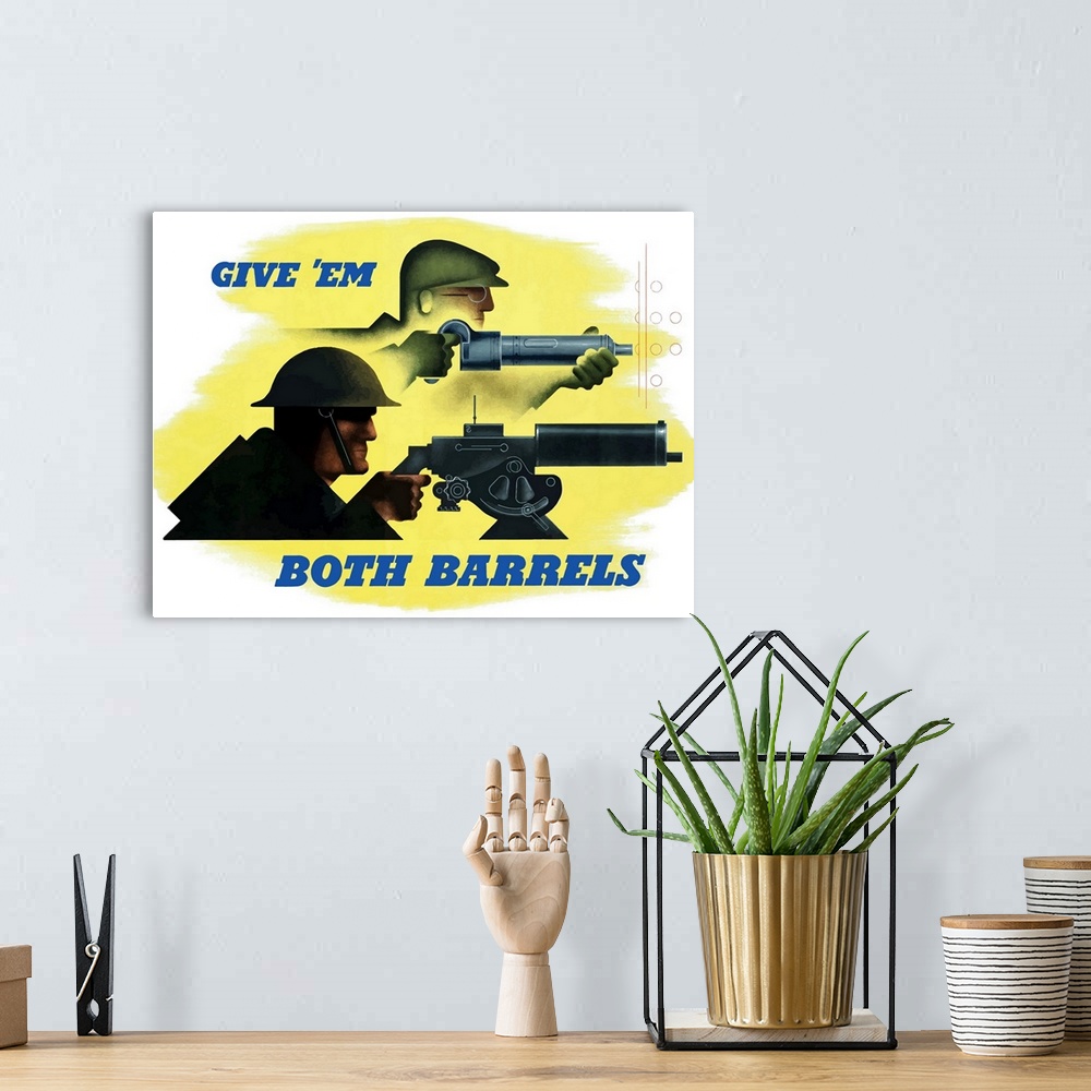A bohemian room featuring Digitally restored vector war propaganda poster. This vintage World War Two poster features a fac...