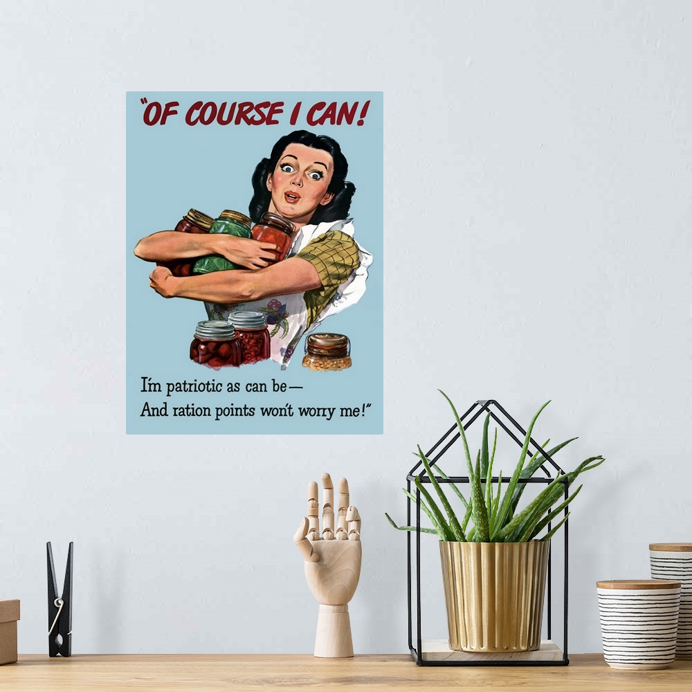 A bohemian room featuring Digitally restored vector war propaganda poster. This vintage World War Two poster features a hou...