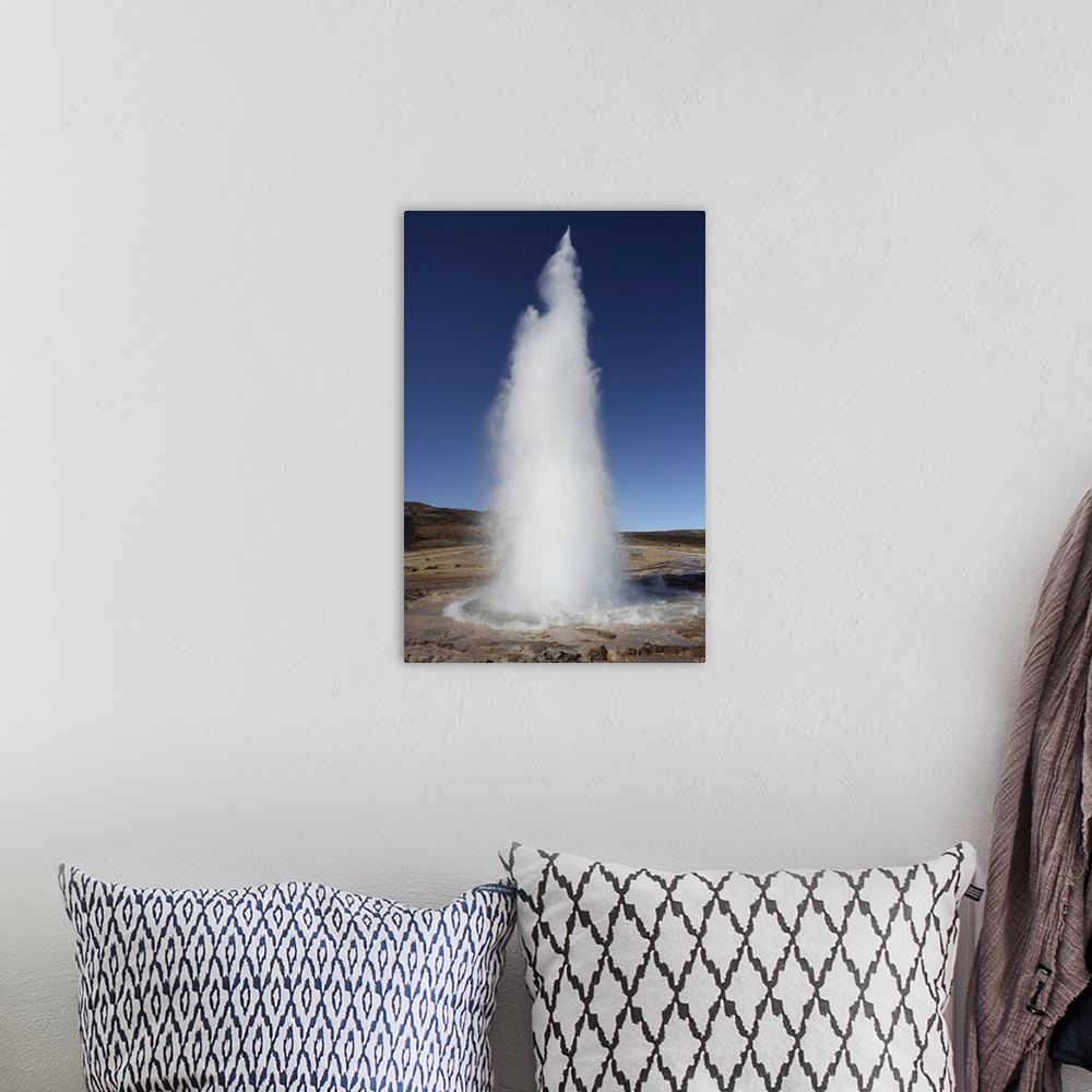 A bohemian room featuring May 9, 2010 - Eruption of Strokkur Geysir, Iceland. One of several geysers in Haukadalur valley.K...
