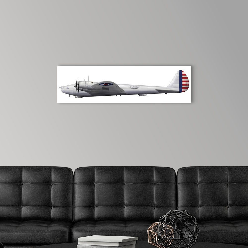 A modern room featuring Experimental Boeing XB-15 bomber aircraft.