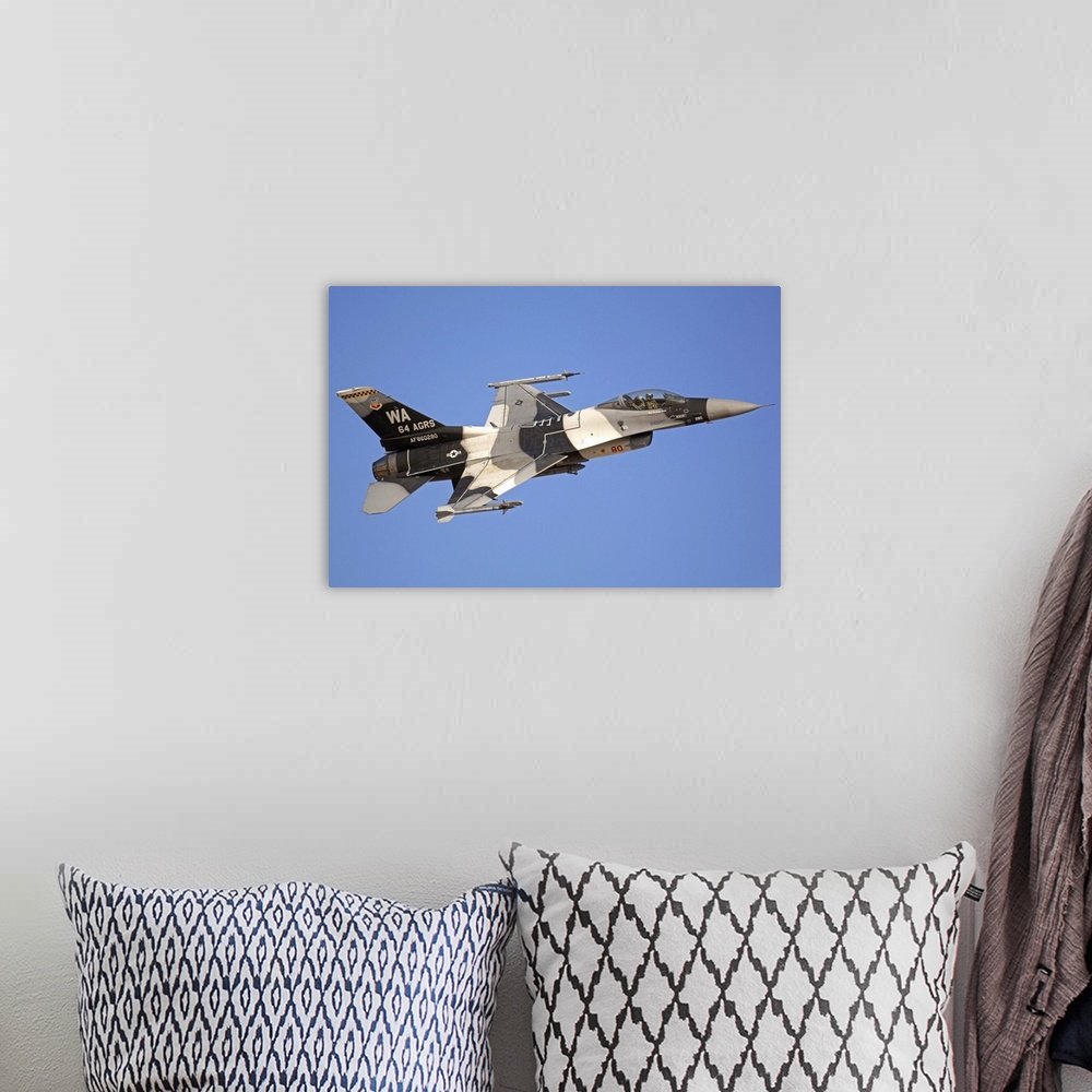 A bohemian room featuring F-16C Fighting Falcon flying over Fallon, Nevada.