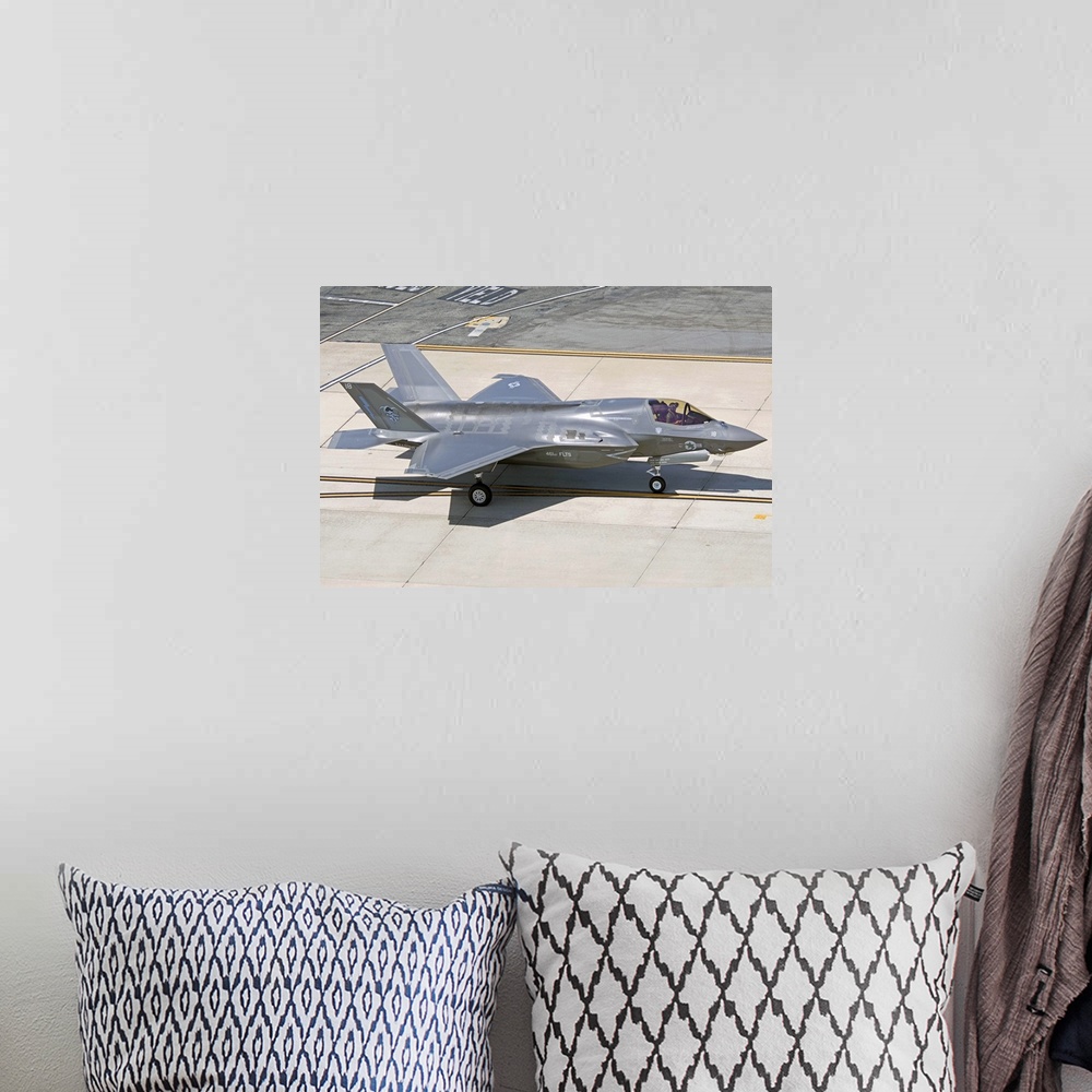 A bohemian room featuring F-35B on the flight line Nellis Air Force Base, Nevada.