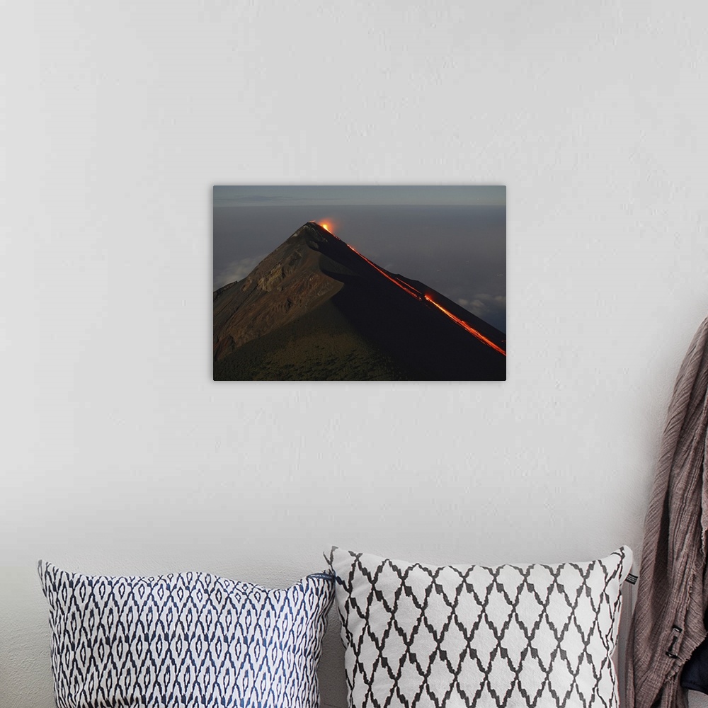 A bohemian room featuring Fuego lava flow Antigua Guatemala