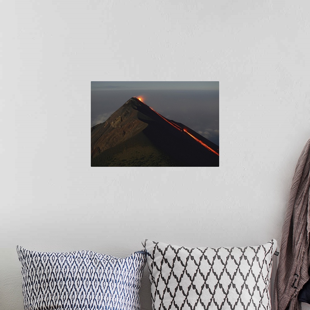 A bohemian room featuring Fuego lava flow Antigua Guatemala