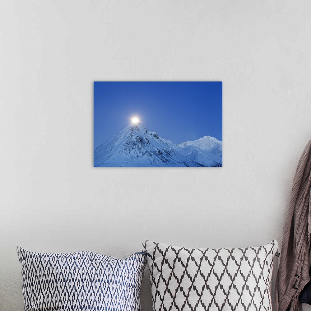 A bohemian room featuring Full moon over Ogilvie Mountains, Tombstone Park, Dempster Highway, Canada.