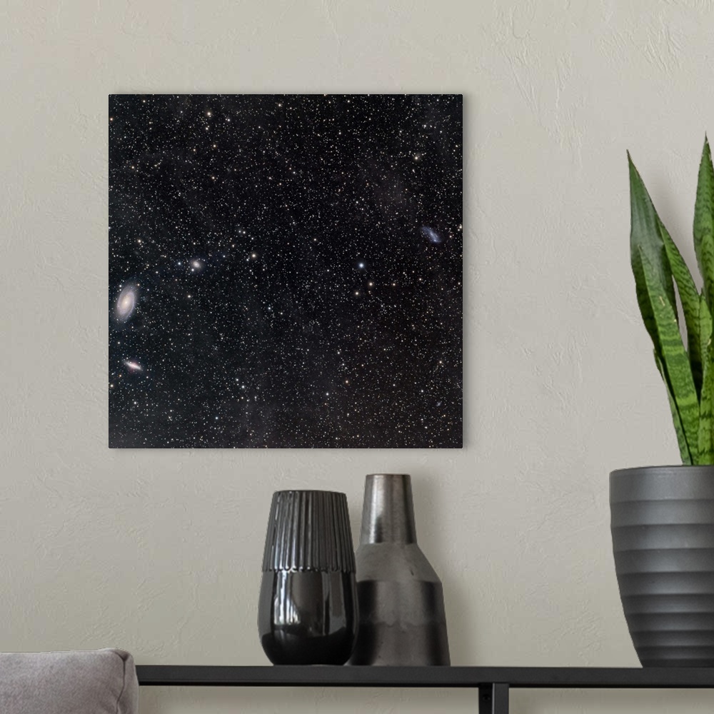A modern room featuring Galaxies surrounded by interstellar dust