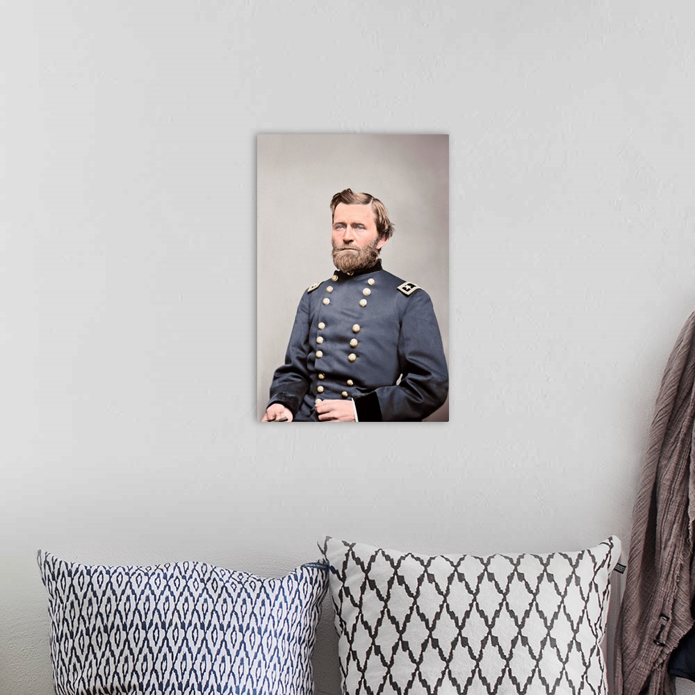 A bohemian room featuring General Ulysses S. Grant of the Union Army, circa 1860.