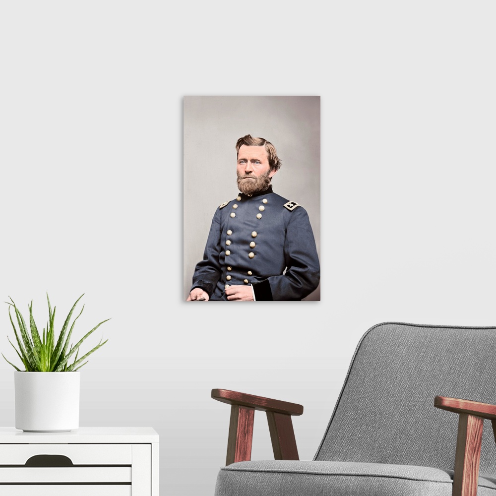 A modern room featuring General Ulysses S. Grant of the Union Army, circa 1860.