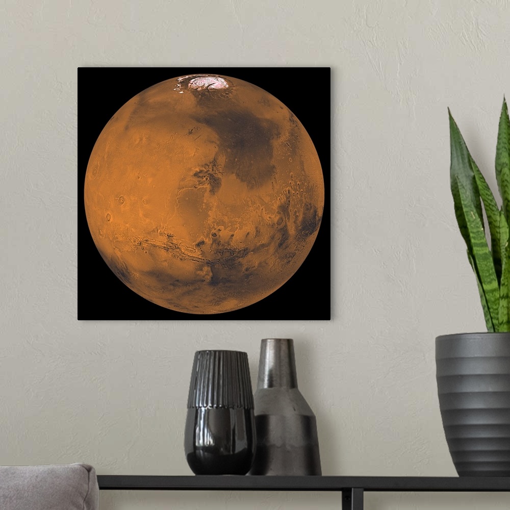 A modern room featuring Global Color View of Mars