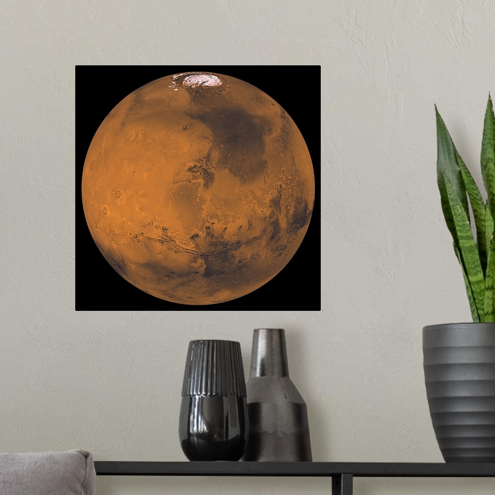 A modern room featuring Global Color View of Mars
